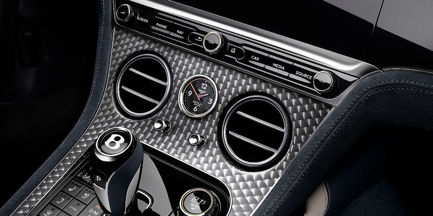 Bentley Riyadh Bentley Continental GTC Speed convertible front interior engine spin veneer detail