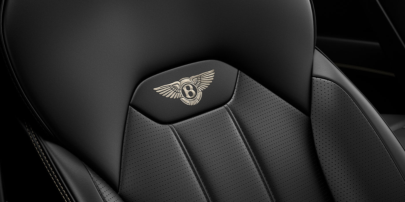 Bentley Riyadh Bentley Bentayga SUV seat detail in Beluga black hide