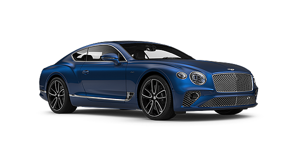 Bentley Riyadh Bentley GT Azure coupe in Sequin Blue paint front 34